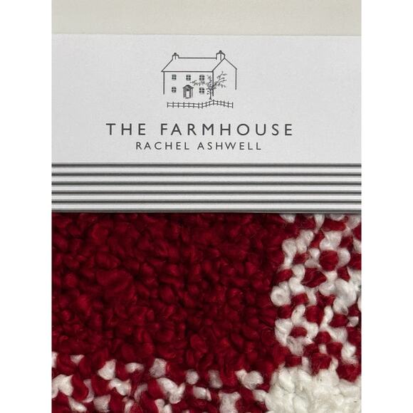 Farmhouse Rachel Ashwell Table Runner Christmas Red White 16 X 90 buffalo check - Picture 9 of 9